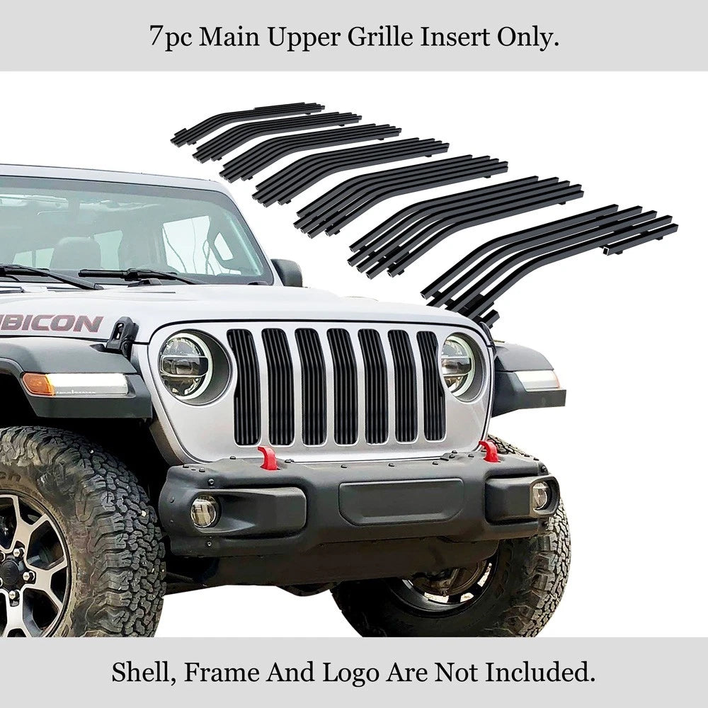 Stainless Black Billet Grille Insert for Jeep Wrangler JL (2018-2024)