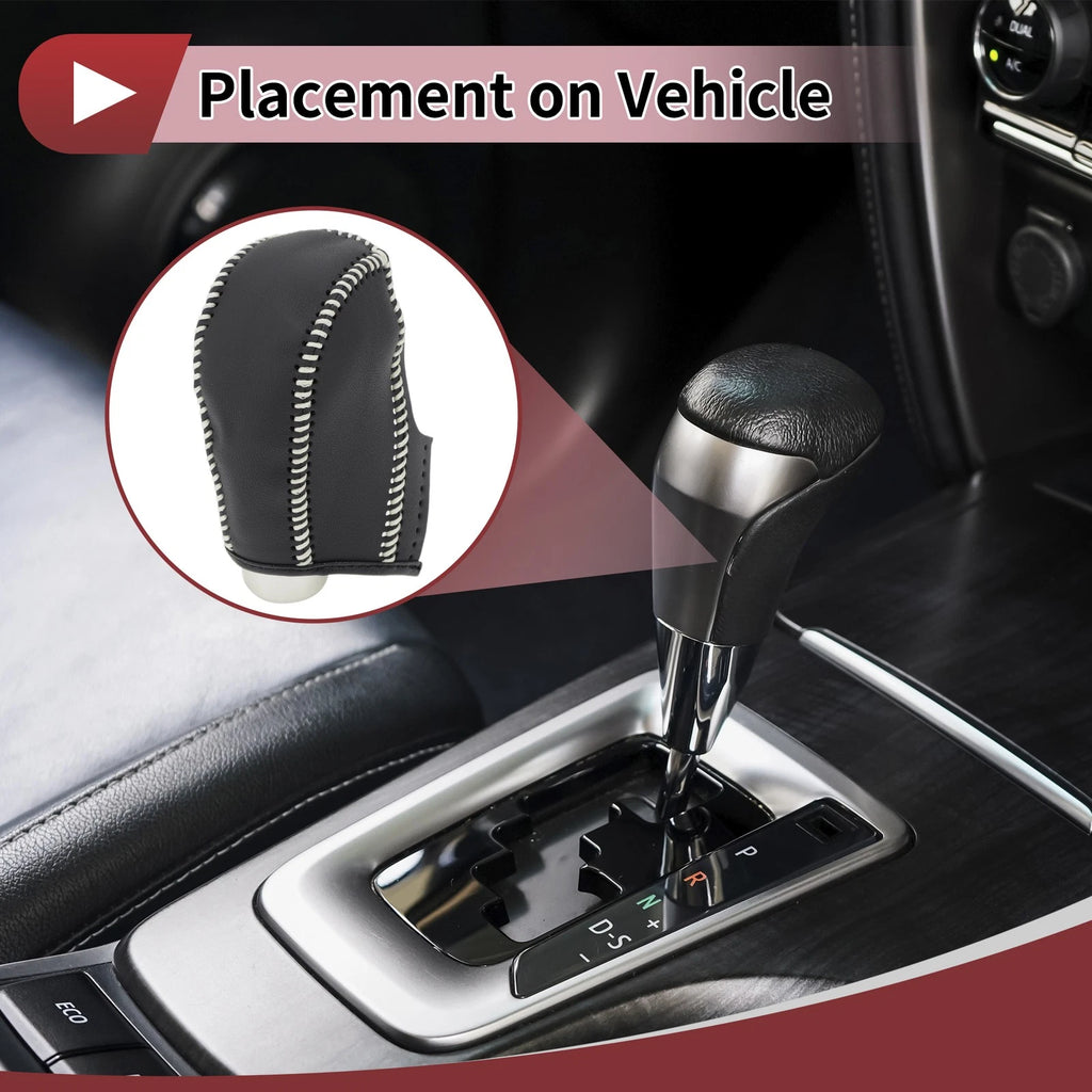 1 Pc Gear Shift Knob Cover for Subaru Forester (2014–2017) Black Beige