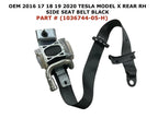 Rear Right Side Seat Belt for Tesla Model X (2016–2020) 1036744-05-H, Black