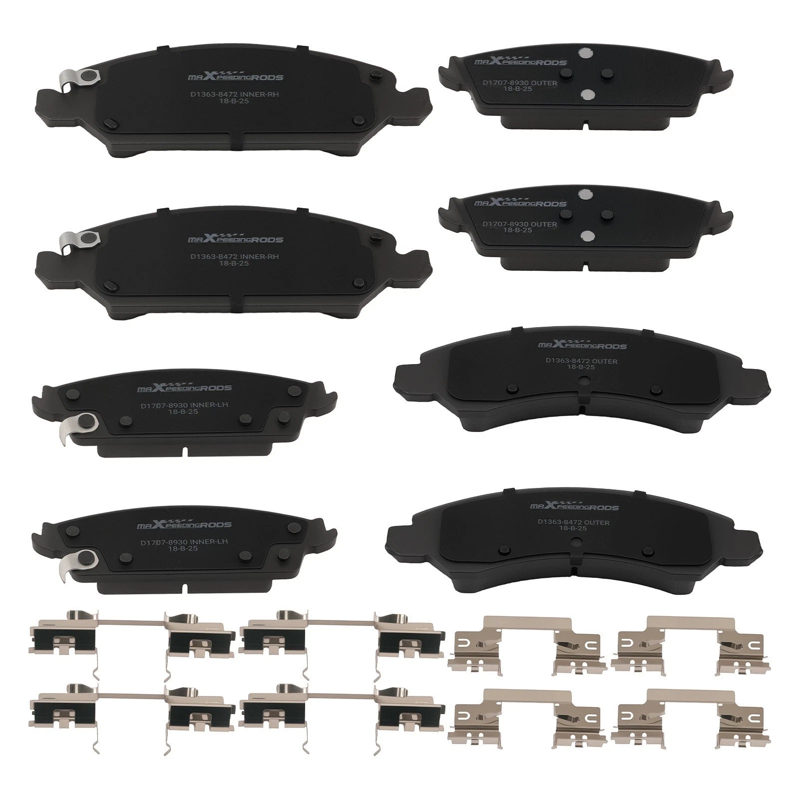 Set of 4 Ceramic Brake Pads for Chevrolet Suburban/Cadillac Escalade (2015–2020)