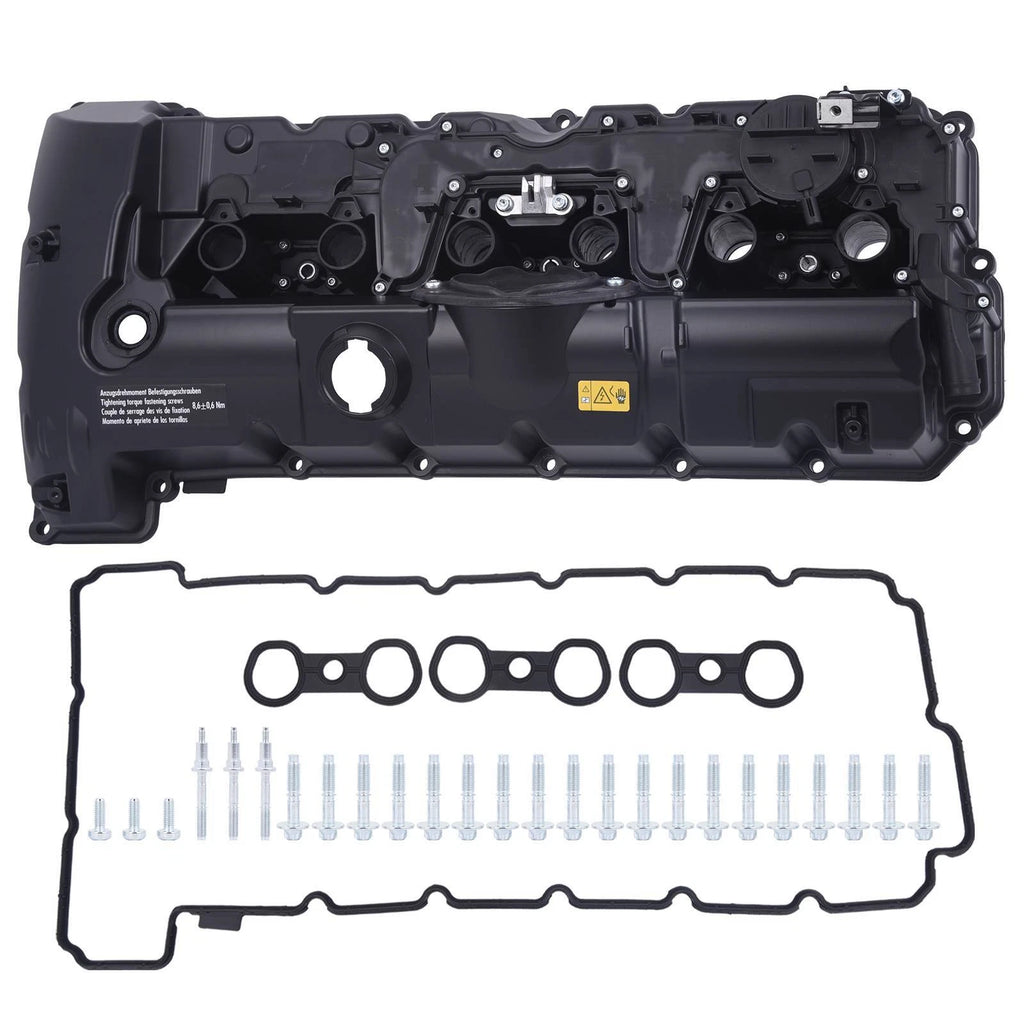 Black Aluminum Engine Valve Cover with Gasket for BMW 128i 328i 528i Z4 X3 (2008–2013)