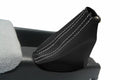 E Brake Boot Cover for Nissan Skyline R32 (1989–1993) Carbon Fiber White Stitch