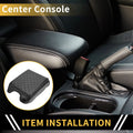 Console Lid Armrest Cover for Ford (Microfiber Leather, Carbon Fiber)