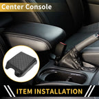 Console Lid Armrest Cover for Ford (Microfiber Leather, Carbon Fiber)