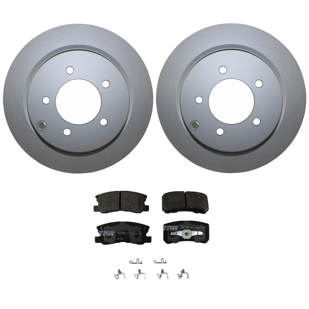Rear Brake Kit 302mm Rotors TRW Ceramic Pads for Chrysler Dodge Jeep Mitsubishi