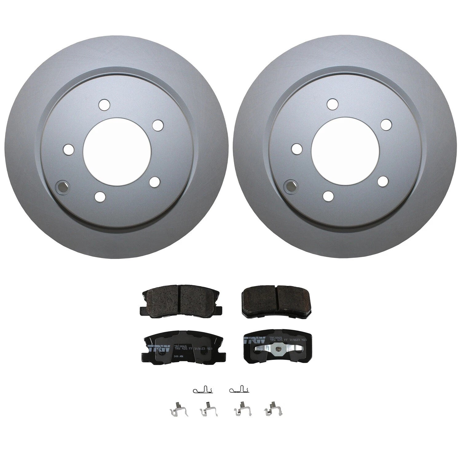 Rear Brake Kit 302mm Rotors TRW Ceramic Pads for Chrysler Dodge Jeep Mitsubishi