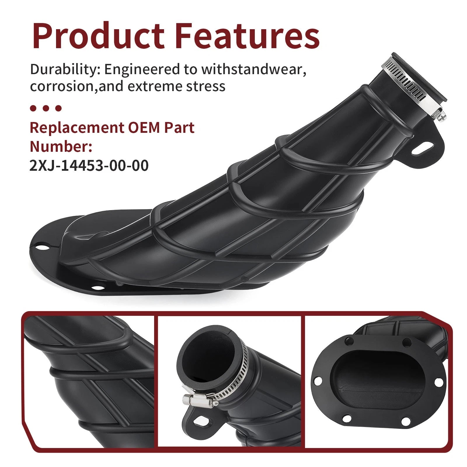 Boot Intake Tube for Yamaha Blaster 200 ATV 1988–2006 (2XJ-14453-00-00)