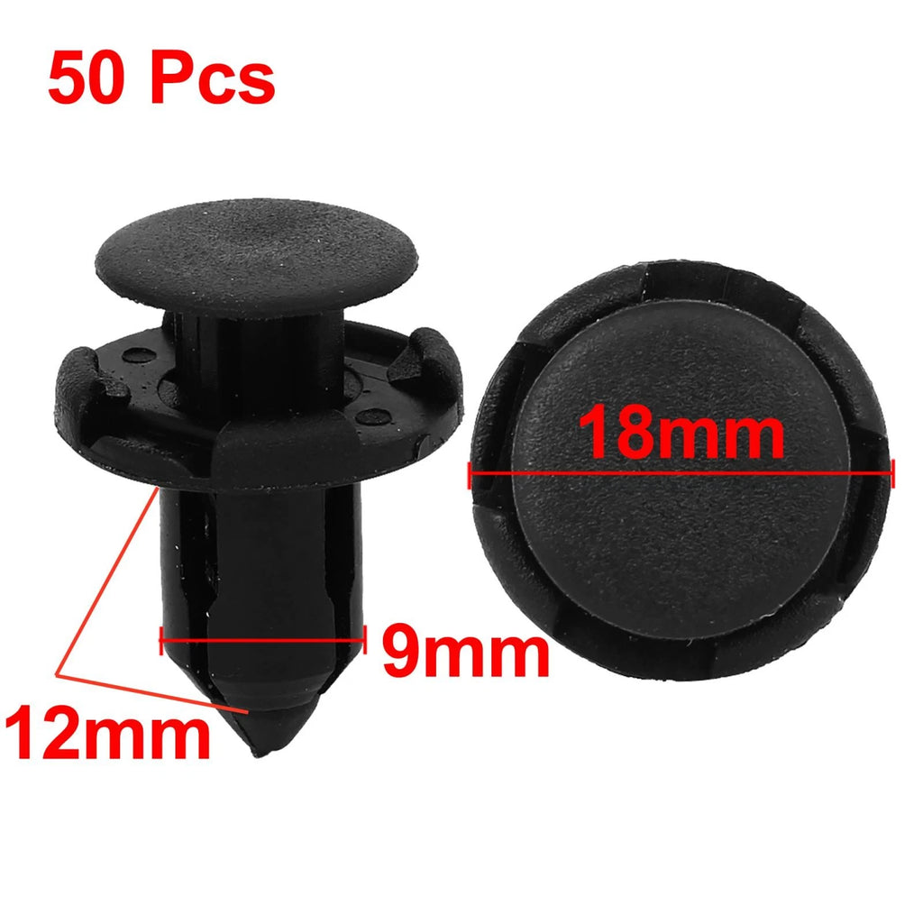 50pcs Nylon Rivet Fastener Clips for Honda (9mm Hole)