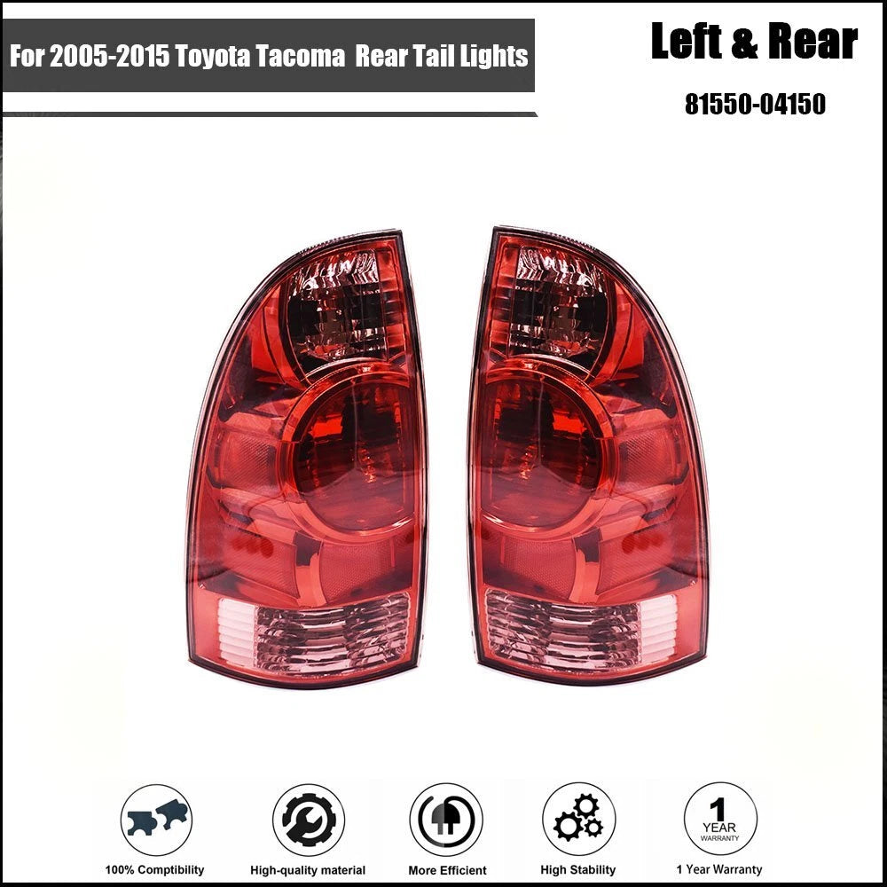 Red Rear Brake Tail Lights for Toyota Tacoma (2005–2015)