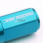 Set of 20 M12X1.25 Sky Blue Aluminum Lug Nuts with Caps for JDM Vehicles
