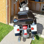 Black Razor Trunk Pack with Backrest for Harley Touring (1997–2013)