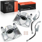 Front Brake Caliper & Hose Set for Chevy Express GMC Savana (2003–2023)