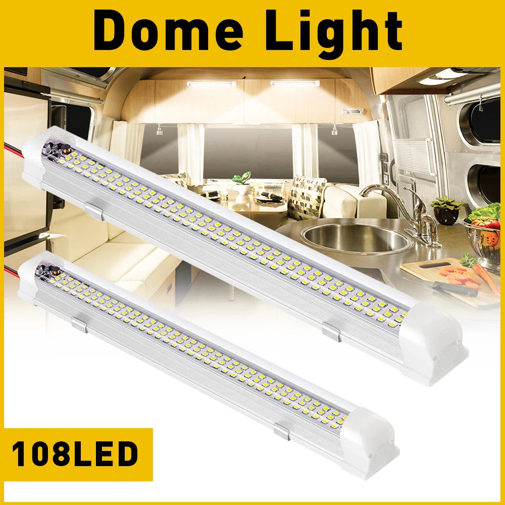 2X 108LED Interior Light Strip for Car Bus Van Caravan (12V)