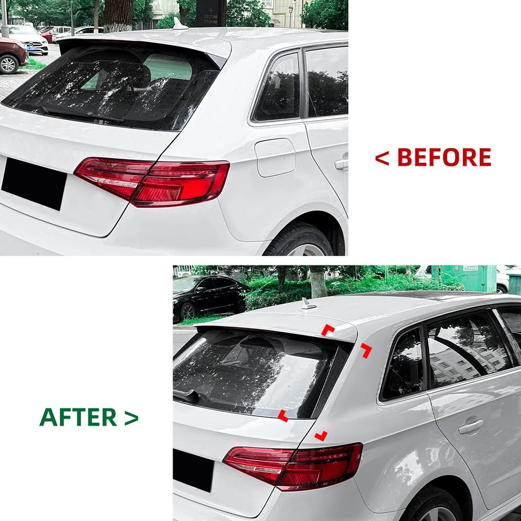 Rear Window Side Spoilers for Audi A3 8V Sportback S-Line (2014–2020) Carbon Look