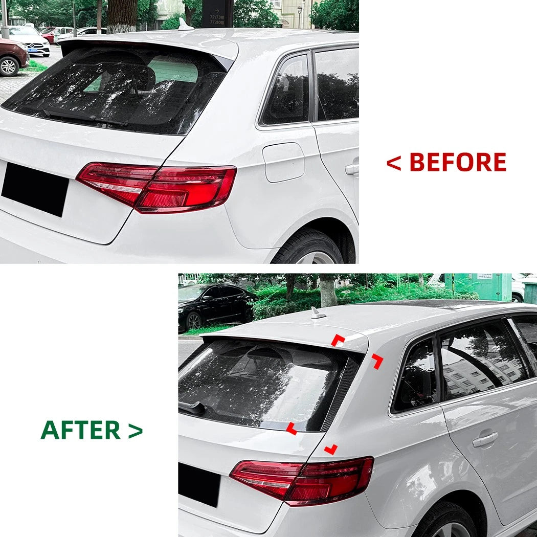 Rear Window Side Spoilers for Audi A3 8V Sportback S-Line (2014–2020) Carbon Look