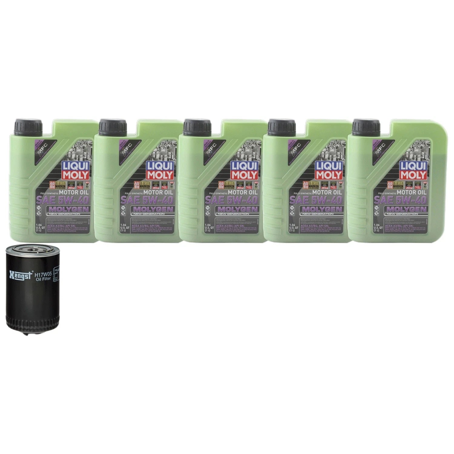 5L Liqui Moly Molygen 5W40 Engine Oil Change Kit for Audi A4, VW Passat (2000–2023)