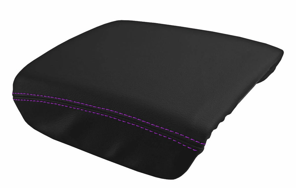 Leather Console Lid Armrest Cover for Honda Ridgeline (2006–2014) Purple Stitch