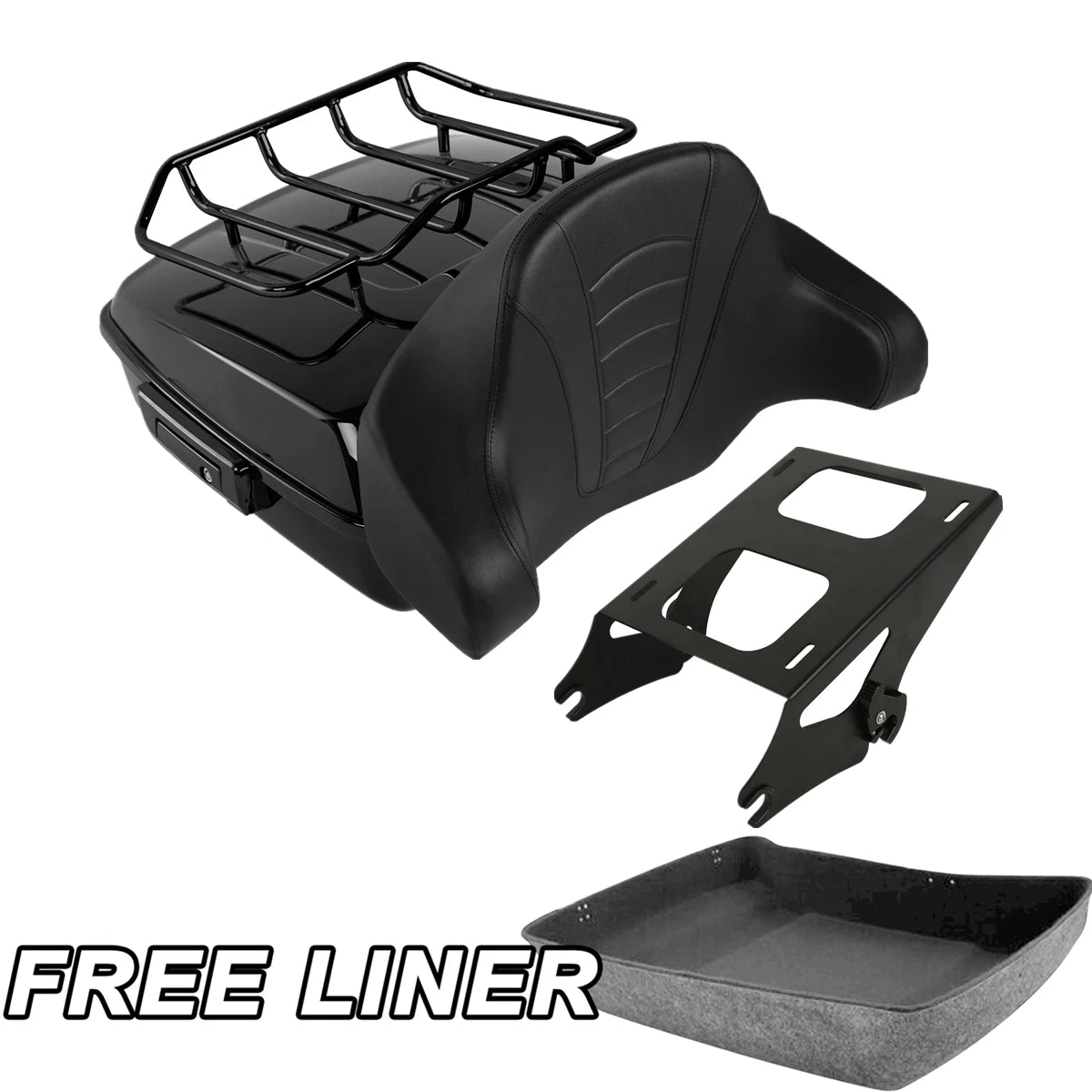 Chopped Trunk Backrest Pad Mount Rack for Harley Road Glide (2014–2025)