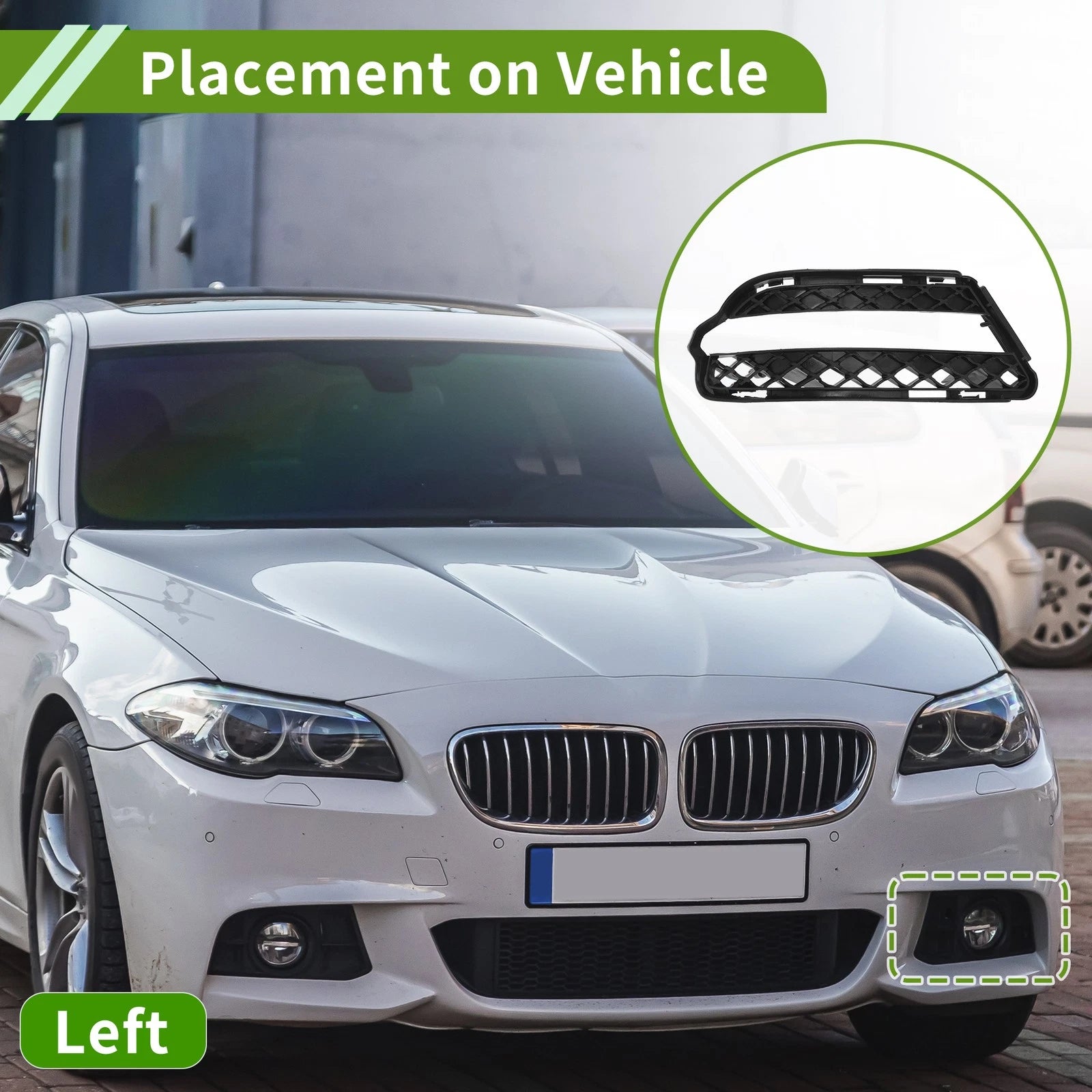 1 Pc Front Left Fog Light Grill for Mercedes Benz S-Class (2007–2013) 2218851722 Black