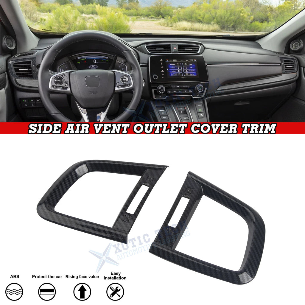 Carbon Fiber Pattern Side AC Vent Outlet Cover Trim for Honda CR-V (2017–2022)