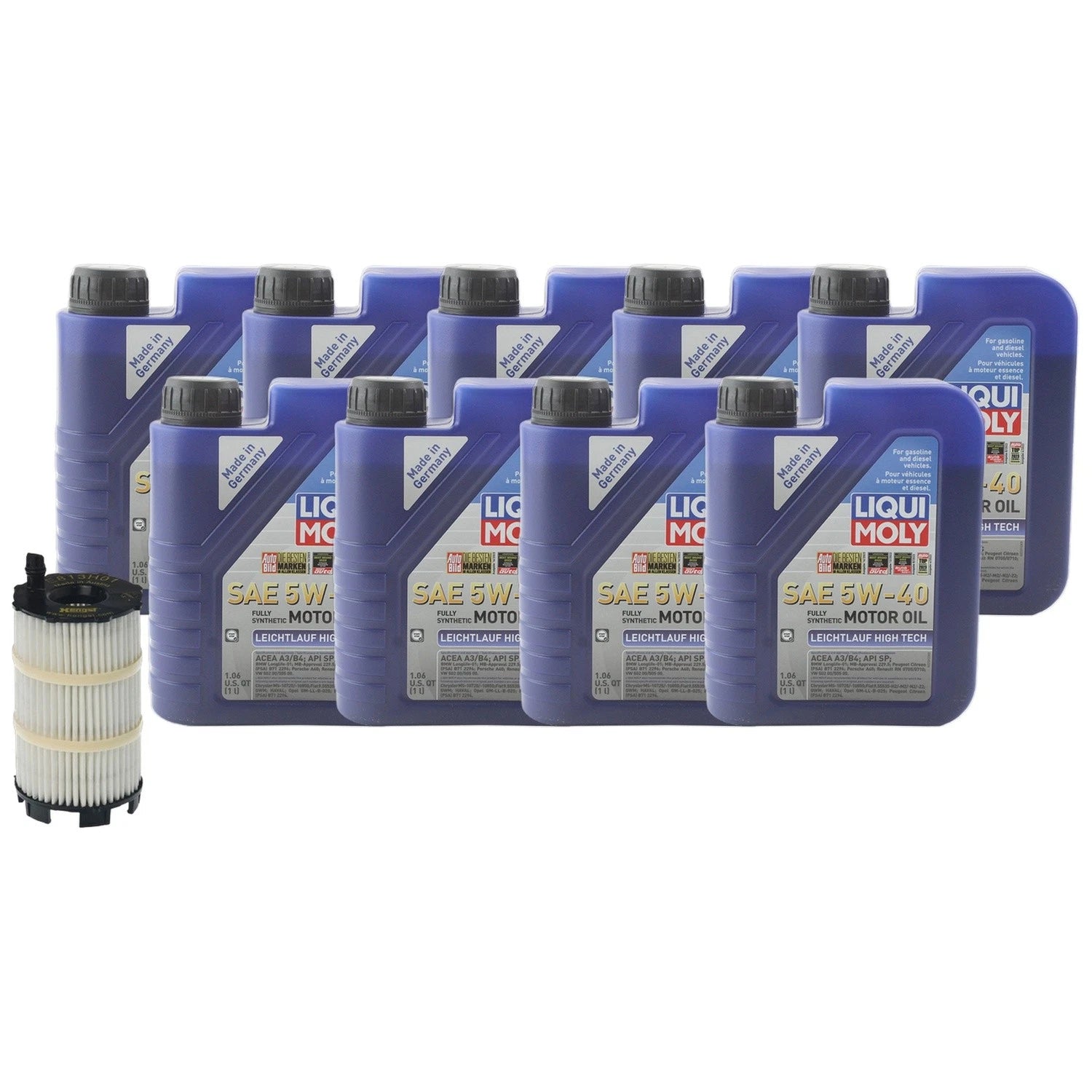 Engine Oil Change Kit for Audi S5 R8 (2007–2021) - 9L LiquiMoly 5W40 Hengst