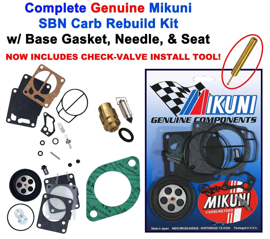 Mikuni Carb Rebuild Kit for Sea Doo GTI (1999–2005) - Base Gasket, Needle Seat