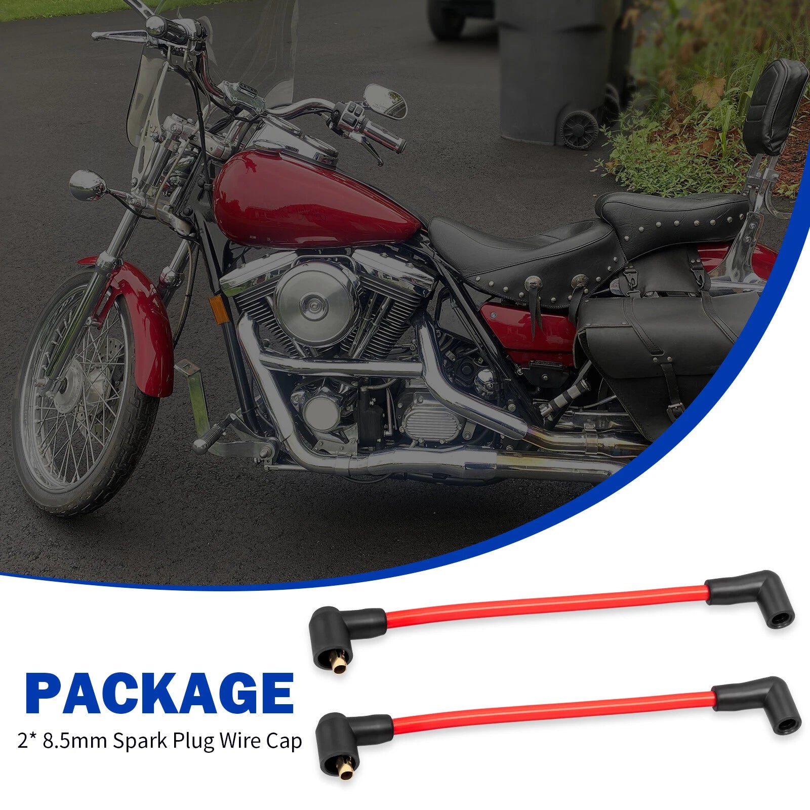 8.5mm Spark Plug Wire Cap for Harley Super Glide CVO FXR4 FXR3 FXR2 (1999–2000)