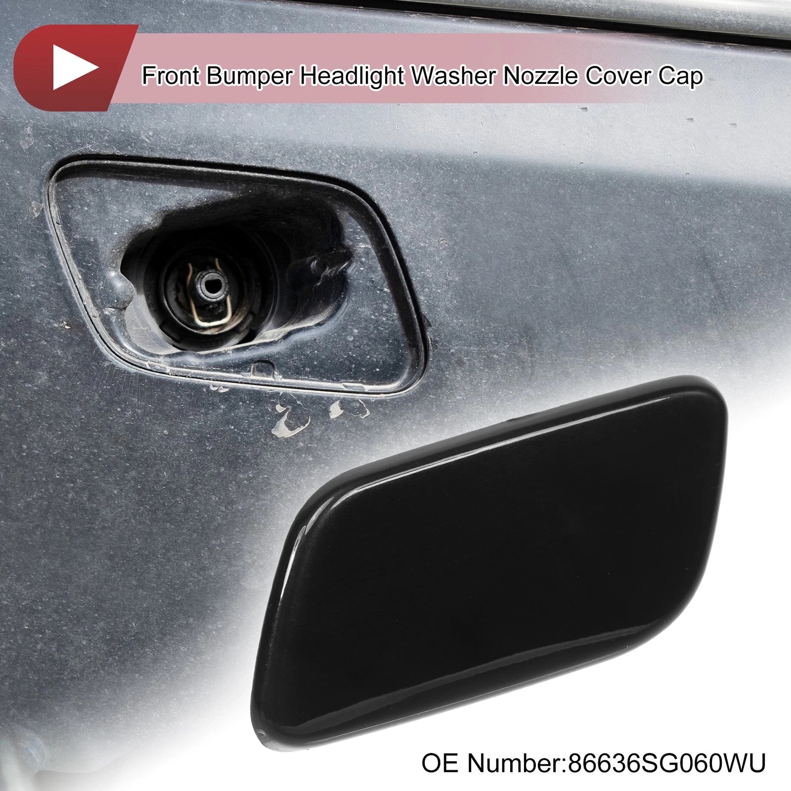 Front Left Washer Nozzle Cover Cap for Subaru Forester (2013–2015) Black