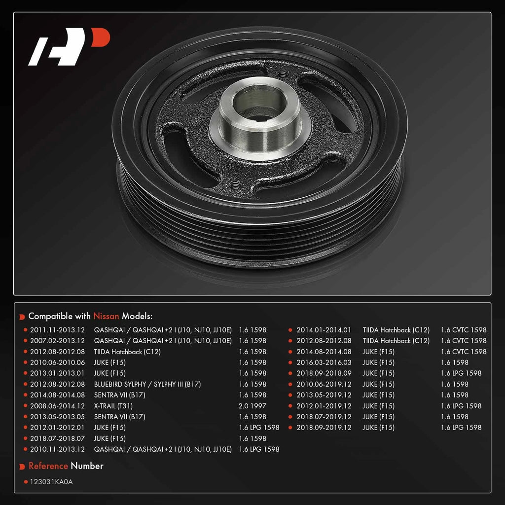 Crankshaft Pulley Harmonic Balancer for Nissan Qashqai Juke Sentra (2007–2019)