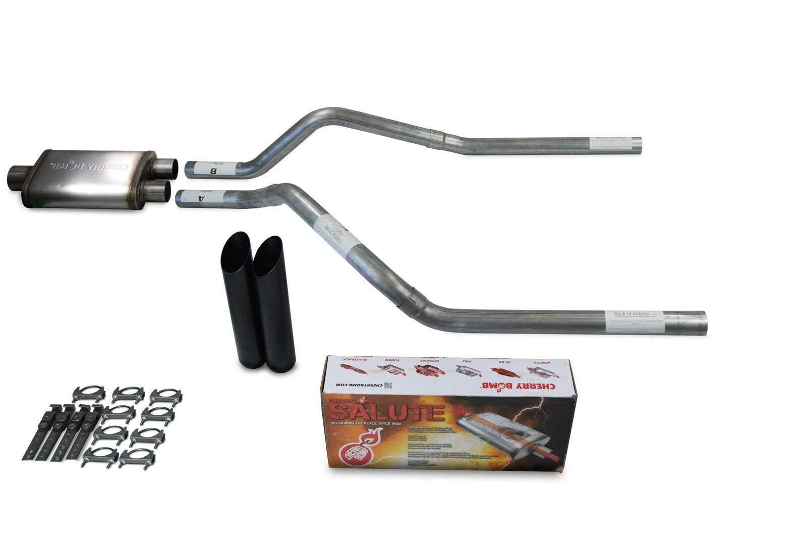 Dual Exhaust Kit for GMC Jimmy (1992–1994) - 2.5" Black Tips