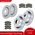 Drilled Slotted Rotors + Brake Pads for Ford F-150 (2010–2011)