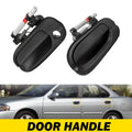 Set of 2 Rear Front Outside Door Handles LH Smooth Black for Nissan Sentra (2000–2006)