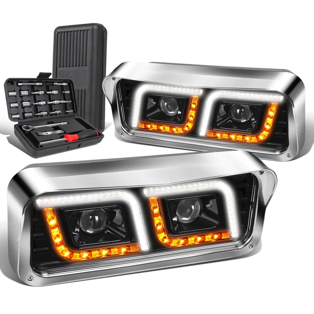 LED Turn Signal Headlight + Tool Box for Western Star 4800 Kenworth W900 (1981–2019)