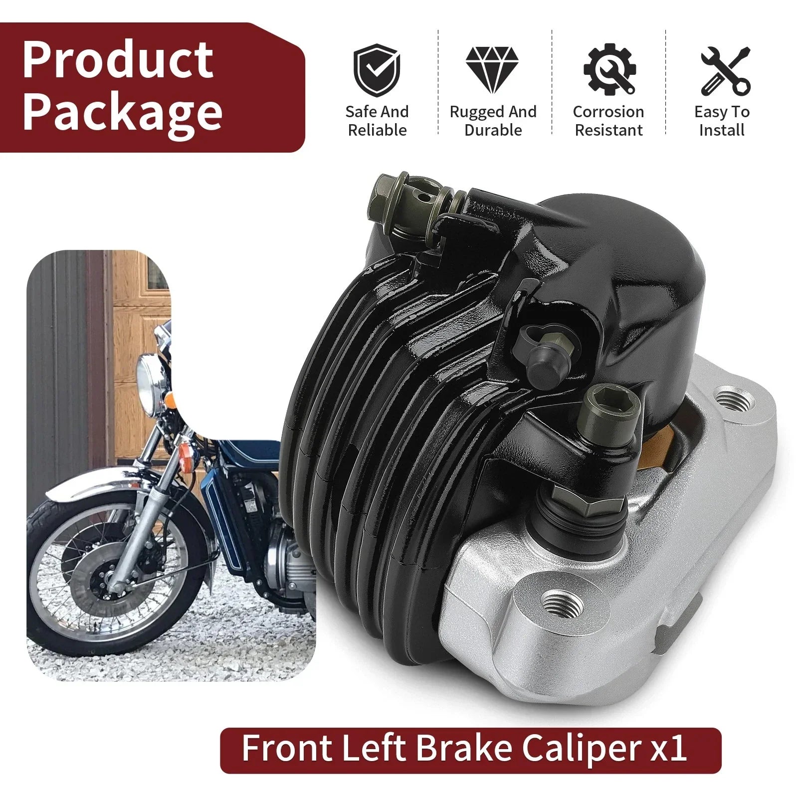 Front Left Brake Caliper for Honda Goldwing 1000 GL1000 (1975–1977)