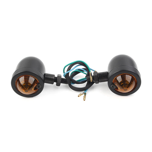 1 Pair Black Turn Signal Lights for Harley (Cafe Racer, Bobber, Chopper)