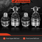 Set of 4 Front Upper & Lower Ball Joints for Ford E-150 E-250 (1997-2014)