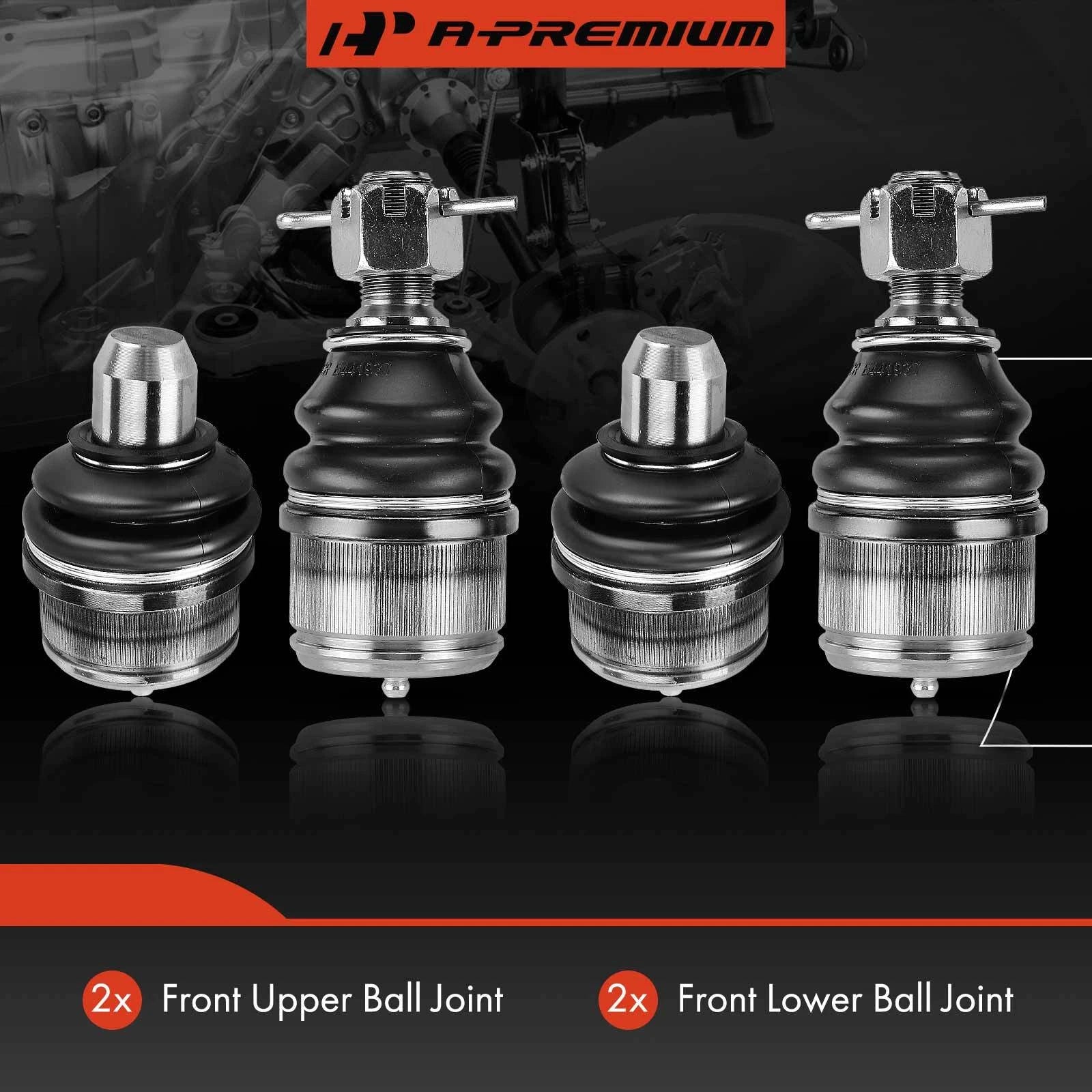 Set of 4 Front Upper & Lower Ball Joints for Ford E-150 E-250 (1997-2014)