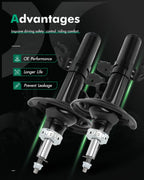Front Pair Gas Shocks Absorbers Struts L&R for Dodge Dart (2013–2016)