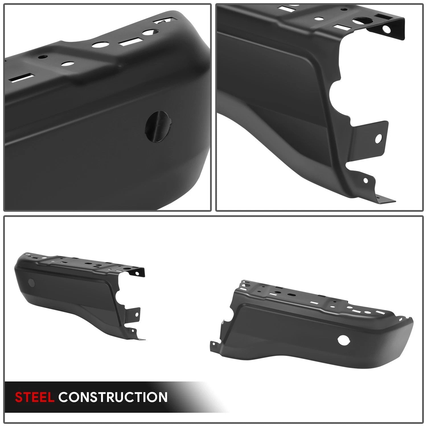 Pair of Black Rear Bumper End Caps for Ford Ranger (2019–2023)