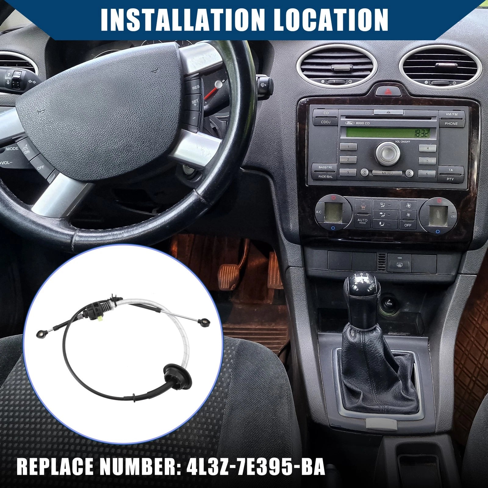 Set of 2 Automatic Transmission Gear Shift Lever Cables for Ford F150 (2004)