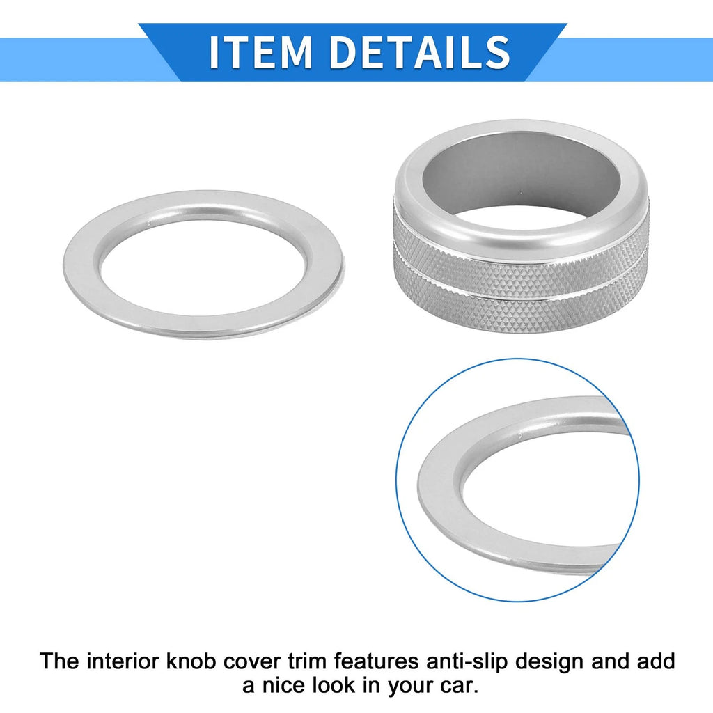 Set of 4 AC Engine Start Switch Knob Cover Rings for Honda Civic (2022–2024) Silver Tone