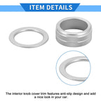 Set of 4 AC Engine Start Switch Knob Cover Rings for Honda Civic (2022–2024) Silver Tone