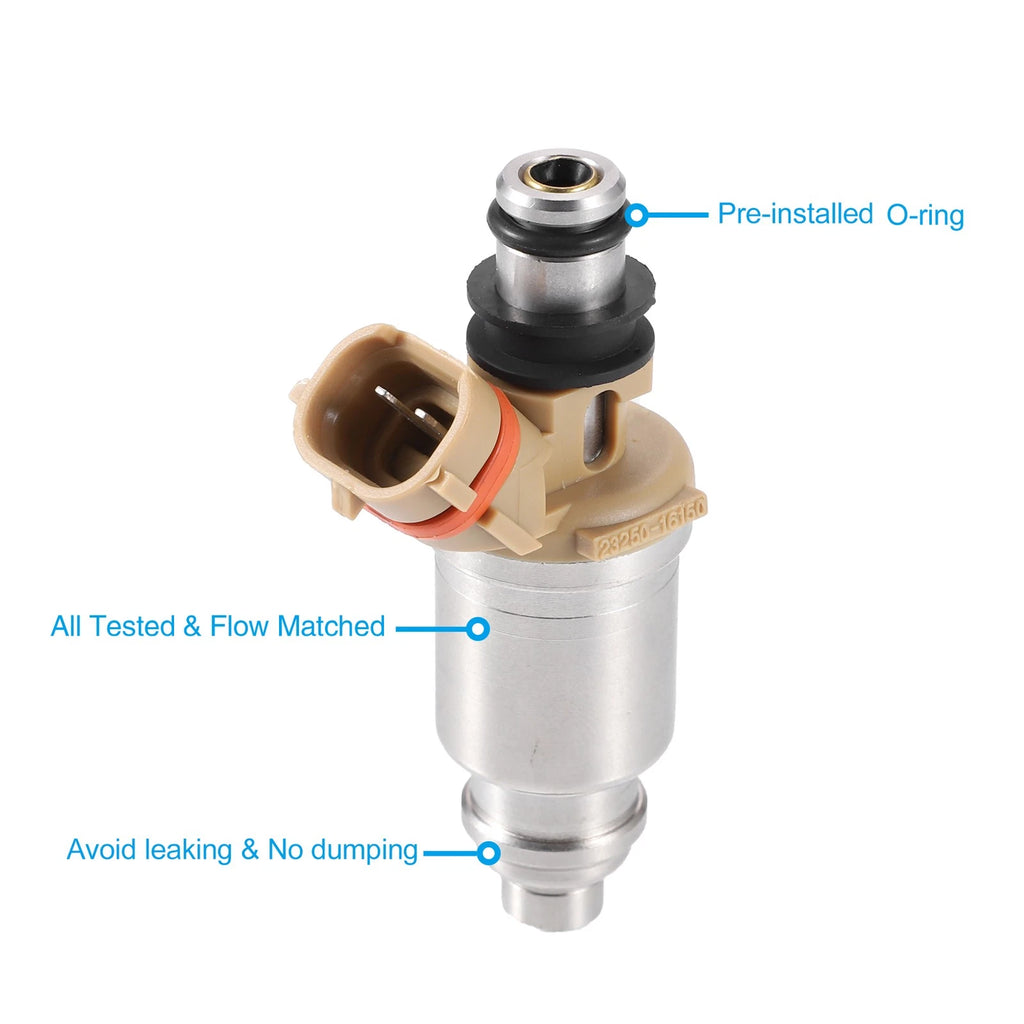 Set of 4 Fuel Injectors 23250-16150 195500-5570 for Toyota Corolla (1992–1997)