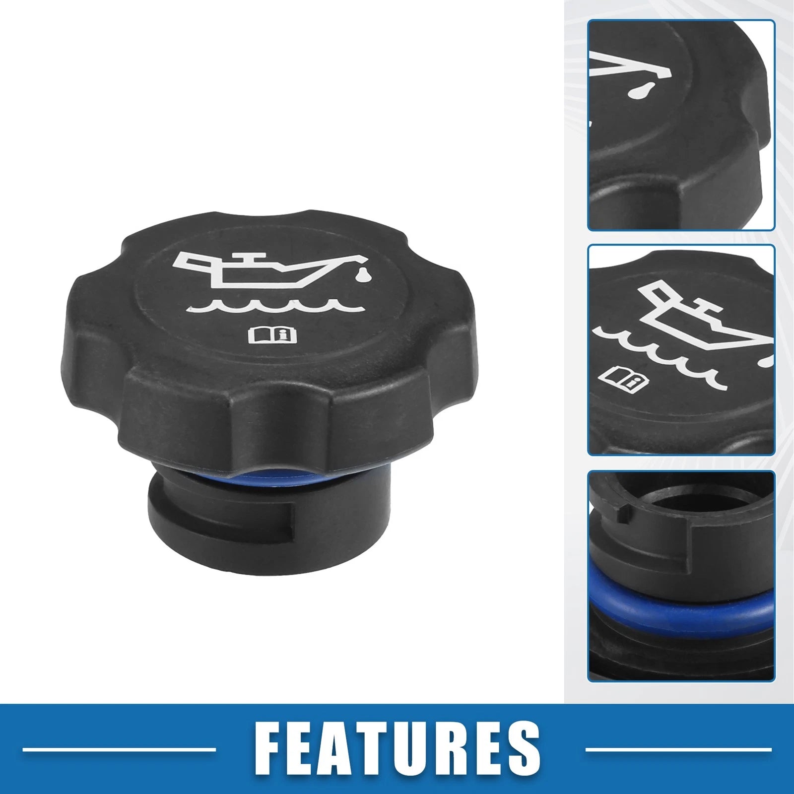 Oil Filler Cap No. 12573337 for Buick LaCrosse (2005–2009) Plastic Black