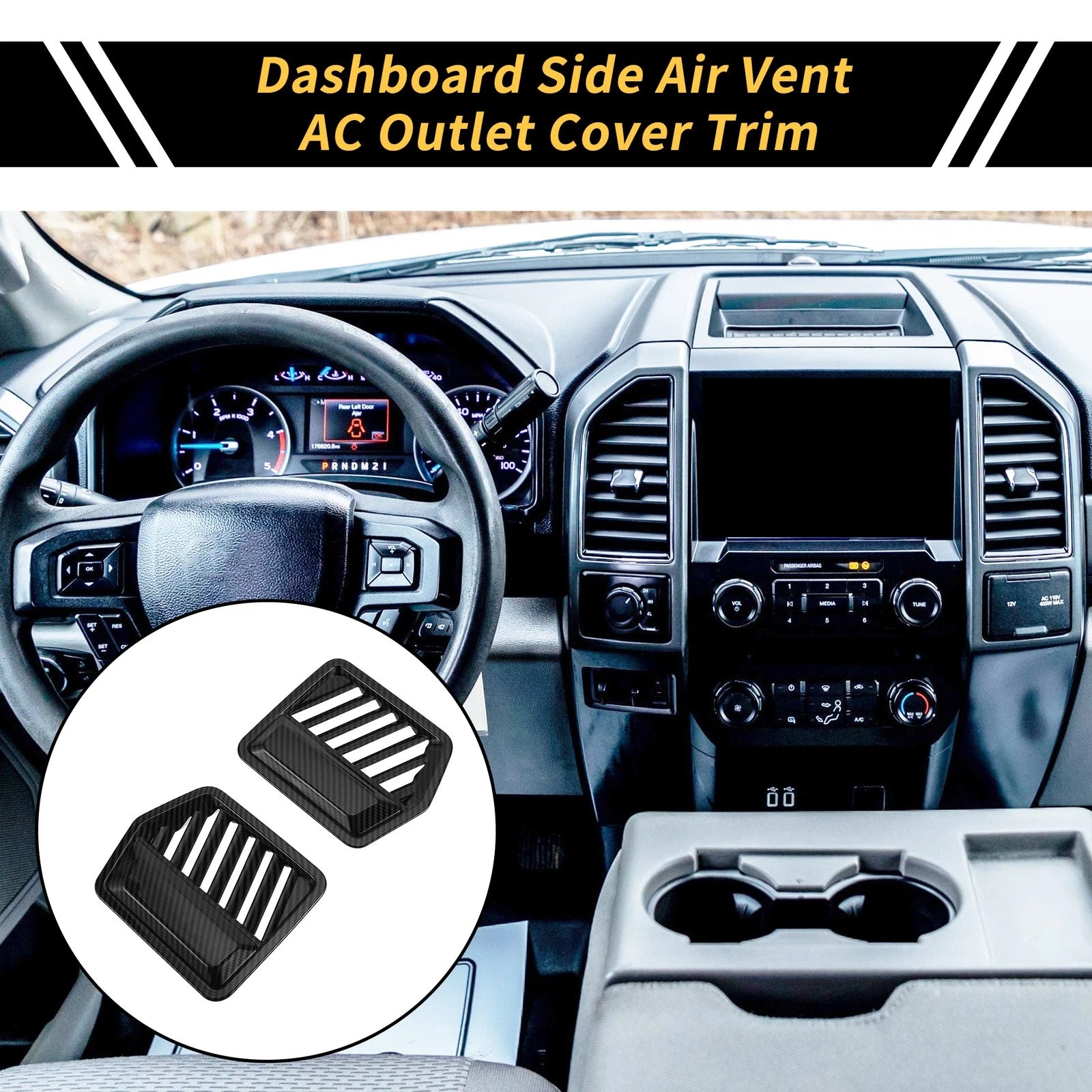 1 Pair Dashboard Side Air Vent AC Outlet Cover Trim for Ford F-150 (2015–2020)