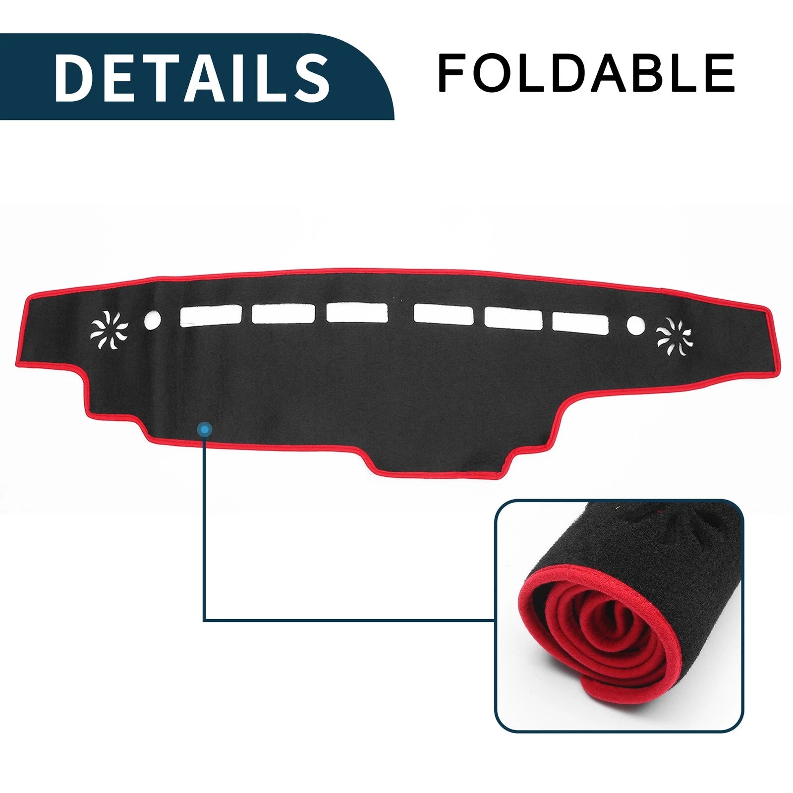 Dashboard Cover Mat for Suzuki Every DA17V (2015–2024) Black Red Set of 1