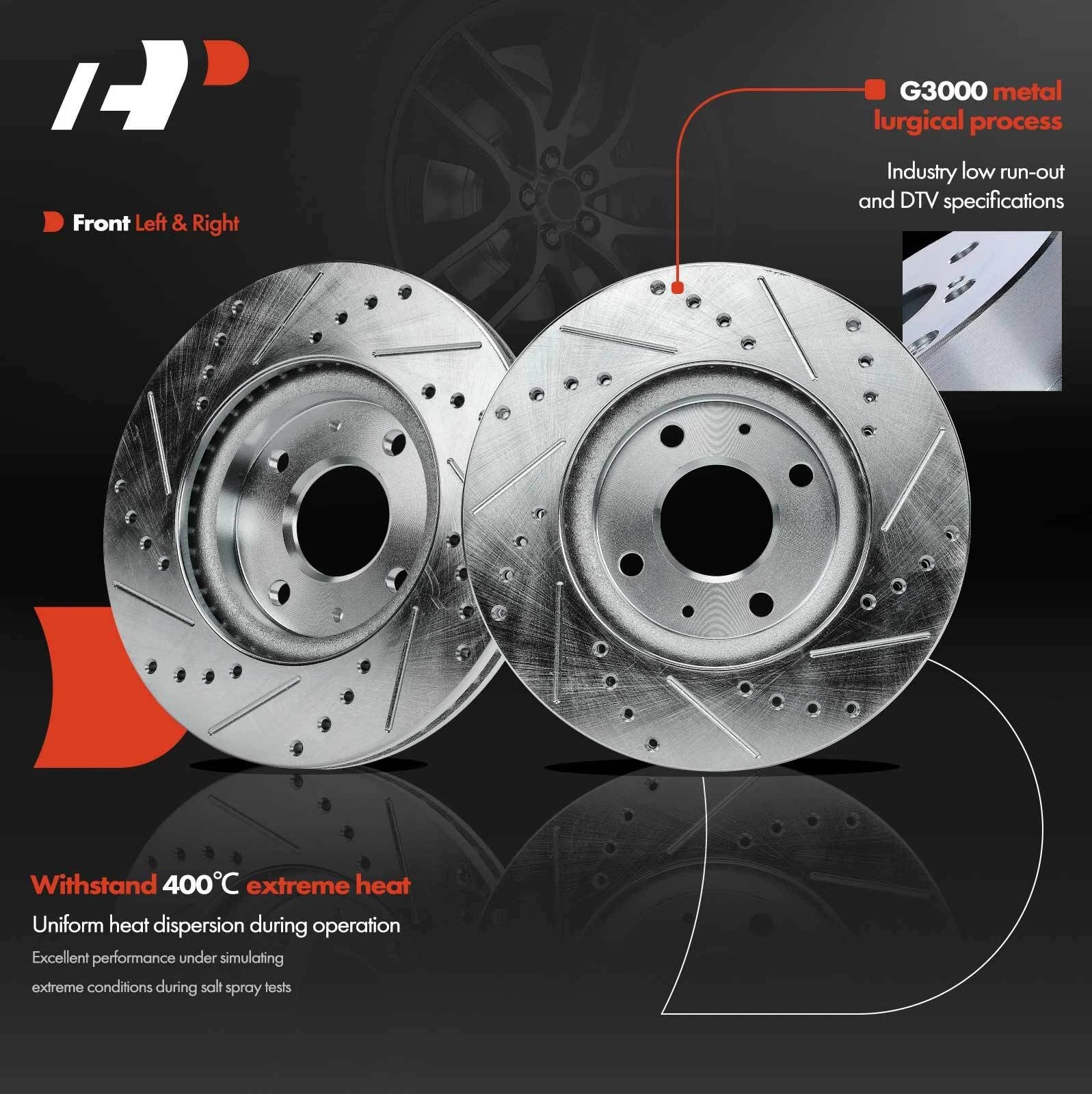 Drilled Brake Rotors for Ford Focus (2008-2011)