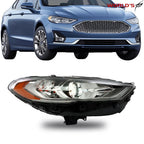 Halogen Headlight with LED DRL for Ford Fusion (2017–2019) Chrome Housing