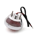 Round Motorcycle Tail Brake Light for Bobber Chopper (Chrome) #3