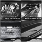 Chrome Housing Amber Lens Headlight Assembly for Mercedes-Benz Sprinter (2019–2022)